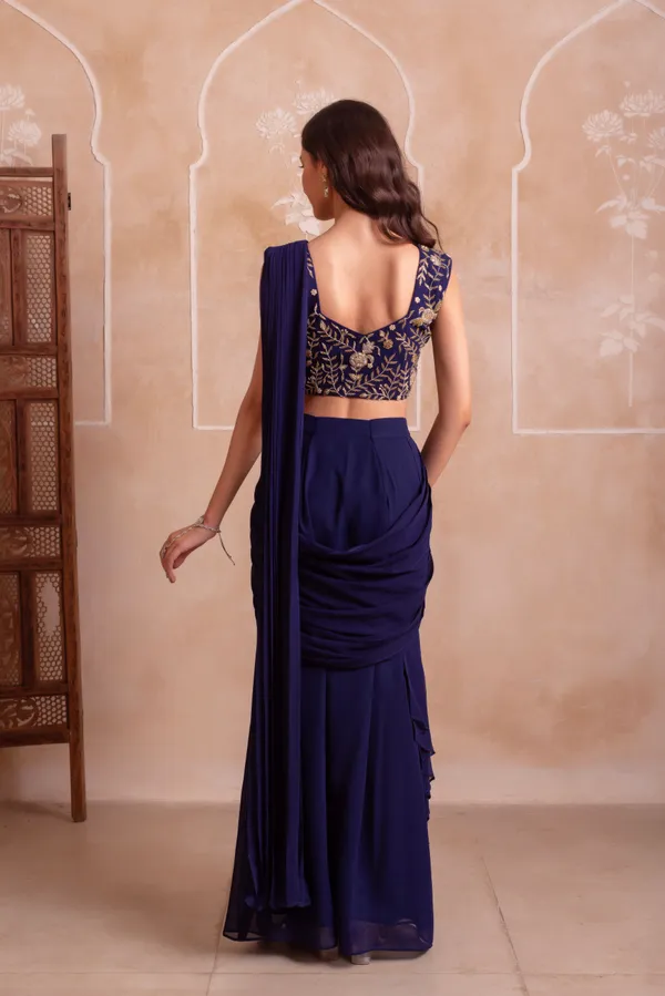Navy_Blue_Georgette_Party_Wear_Saree_With_Golden_Embroidered_Border