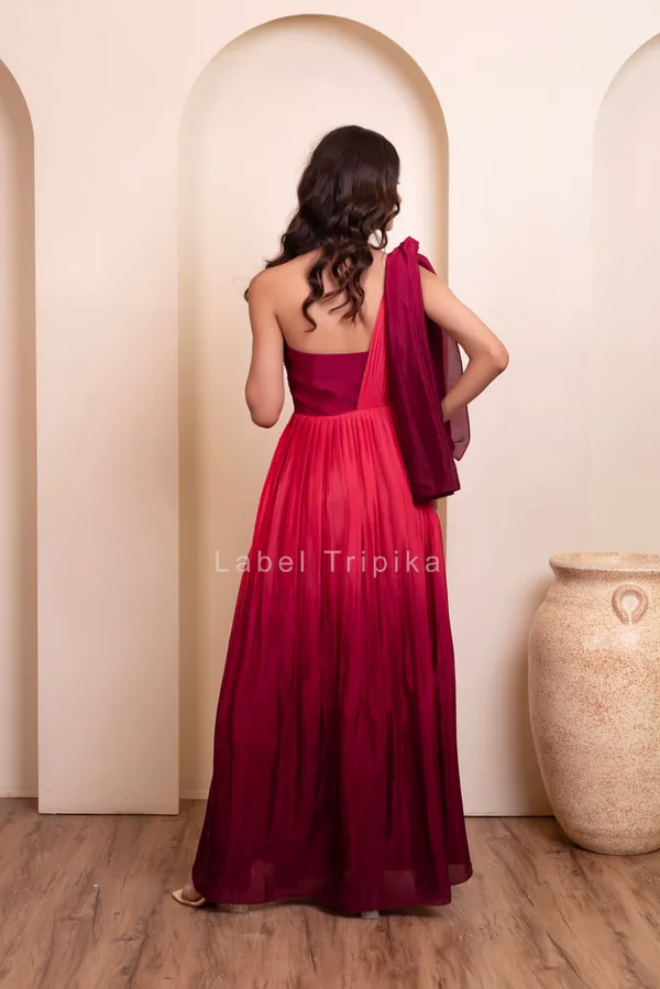 Wine_Chinon_Indo_Western_With_Pearl_Embellished_Bodice