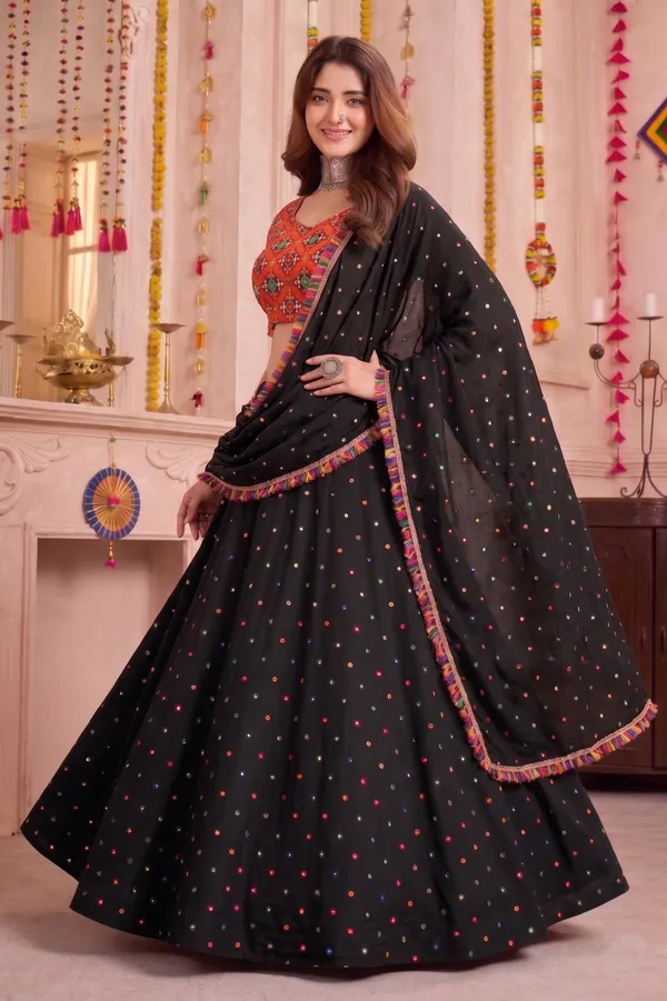Black_Navratri_Lehenga_Choli_With_Multicolor_Embroidered_Border_Default_Title