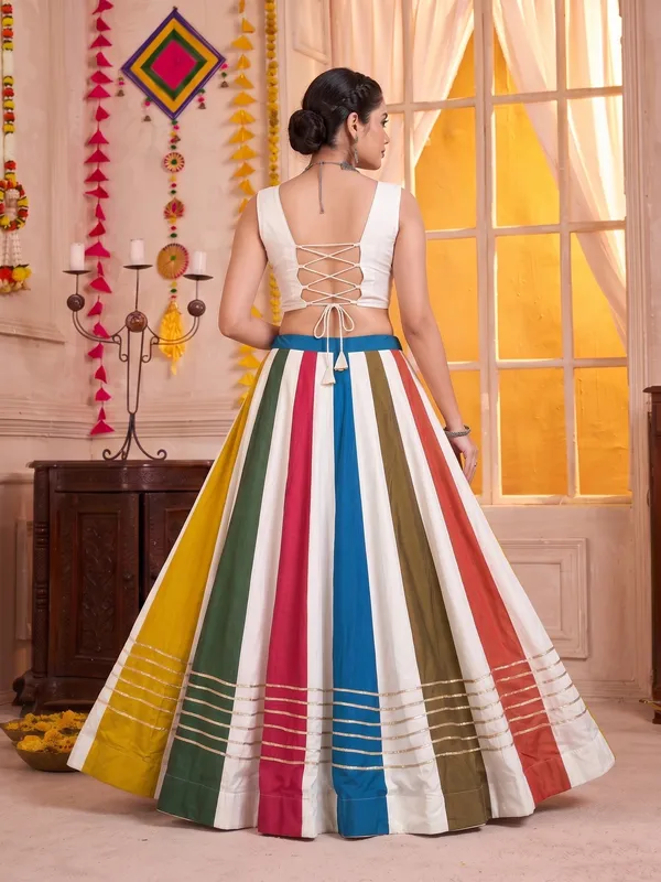Multicolor_White_Navratri_Lehenga_Choli_With_Gold_Striped_Border_Default_Title