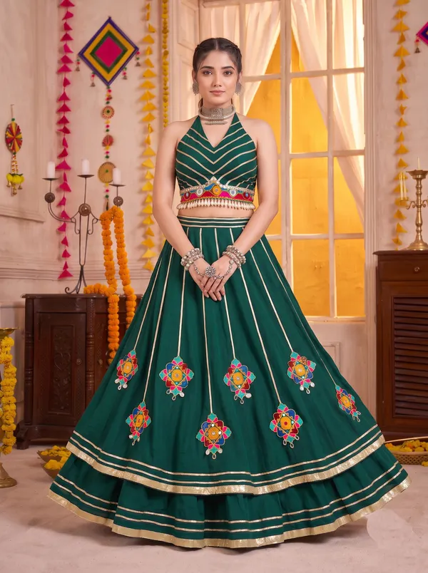 Ethnivo_Lightweight_Green_Embroidered_Lehenga_Choli_Default_Title