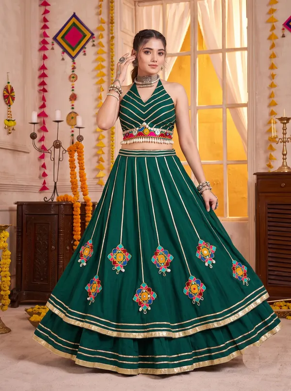 Ethnivo_Lightweight_Green_Embroidered_Lehenga_Choli_Default_Title