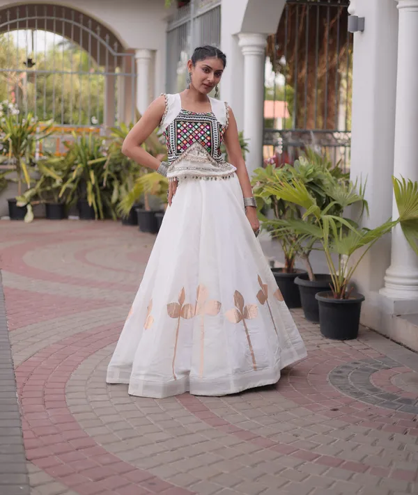 Ethnivo_Ivory_White_Roman_Silk_Lehenga_With_Cream_Floral_Border_Default_Title