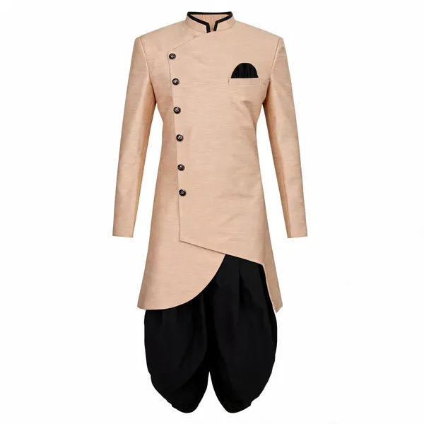 Cream_Black_Heavy_Readymade_Mens_Indo_Western_Set_With_Classic_Dhoti_Style