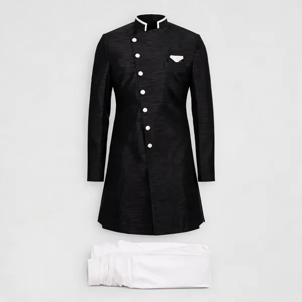 Black_Off_White_Heavy_Readymade_Mens_Indo_Western_Set_With_Refined_Pant_Style
