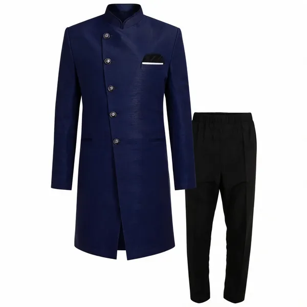 Navy_Blue_Black_Heavy_Readymade_Mens_Indo_Western_Set_With_Structured_Pant_Style