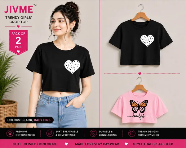 Black_&_Baby_Pink_Cotton_Casual_Crop_Top_For_Women