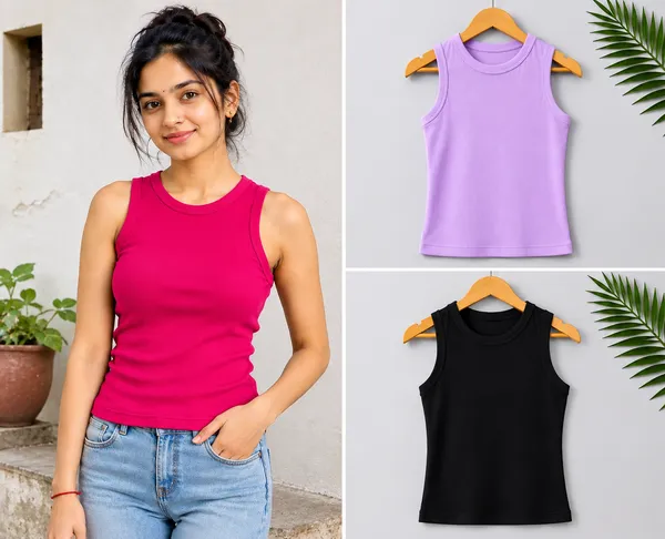 Pink_Lavender_Black_Cotton_Sleeveless_Tank_Top_For_Women_Pack_Of_3