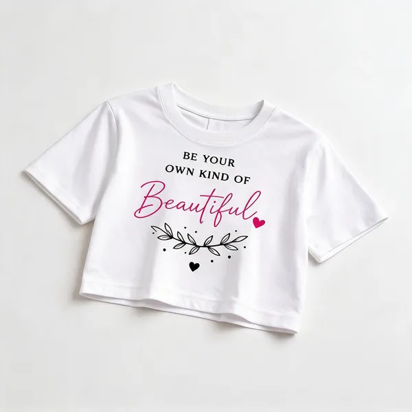 White_Mustard_Cotton_Graphic_Print_Crop_Tops_For_Women