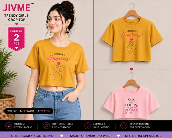 Mustard_&_Baby_Pink_Cotton_Casual_Crop_Top_For_Women