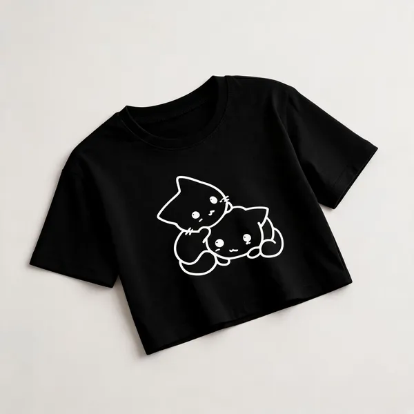 Black_&_White_Cotton_Casual_Crop_Top_For_Women