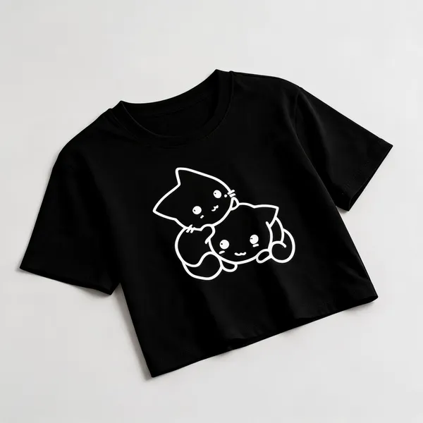 Black_&_White_Cotton_Casual_Crop_Top_For_Women