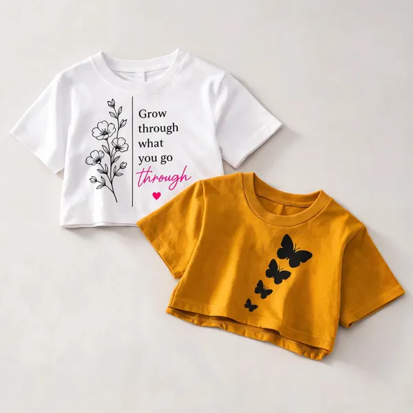 White_Mustard_Cotton_Graphic_Crop_Top_For_Girls_Pack_Of_2