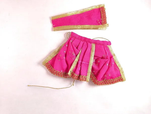 Laddu_Gopal_And_Radha_Rani_Satin_Dress_Set