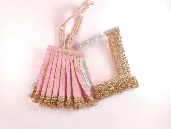 Laddu_Gopal_And_Radha_Rani_Satin_Dress_Set_With_Patka_And_Chunni