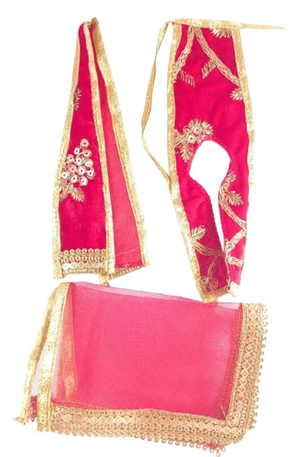 Laddu_Gopal_Ji_And_Radha_Rani_Dress_Combo_Set_With_Dupatta_And_Patka