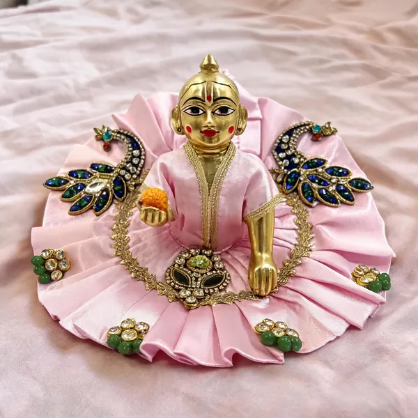 Laddu_Gopal_Satin_Dress_With_Mukut