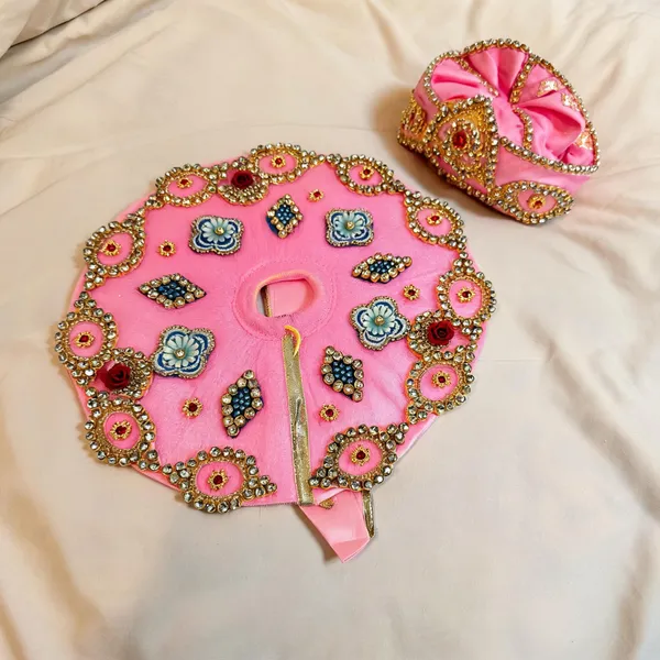 Laddu_Gopal_Satin_Dress_With_Pagdi