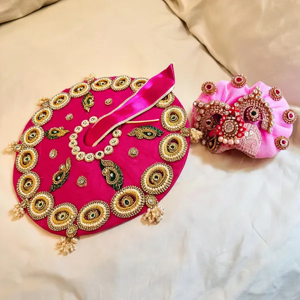 Laddu_Gopal_Satin_Dress_With_Pagdi