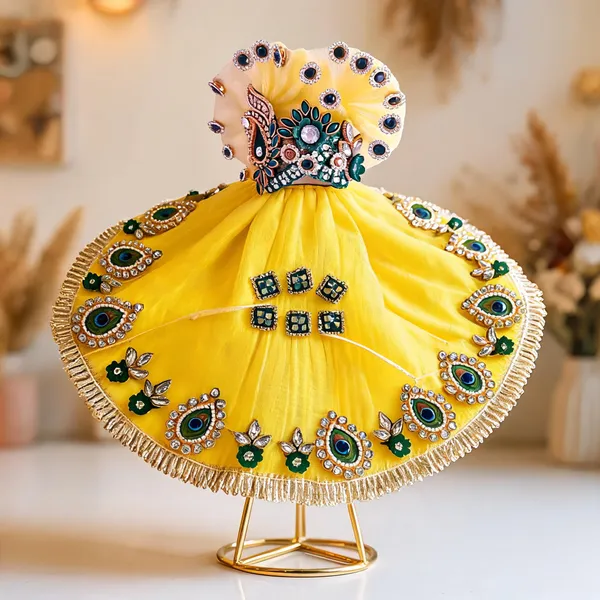 Laddu_Gopal_Satin_Dress_With_Pagdi
