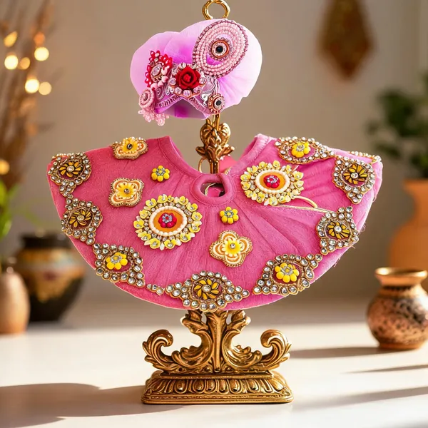 Laddu_Gopal_Satin_Dress_With_Mukut