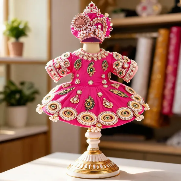Laddu_Gopal_Satin_Dress_With_Mukut