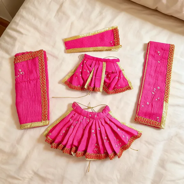 Pink_Satin_Embroidered_Deity_Dress_Set_For_Religious_Decor