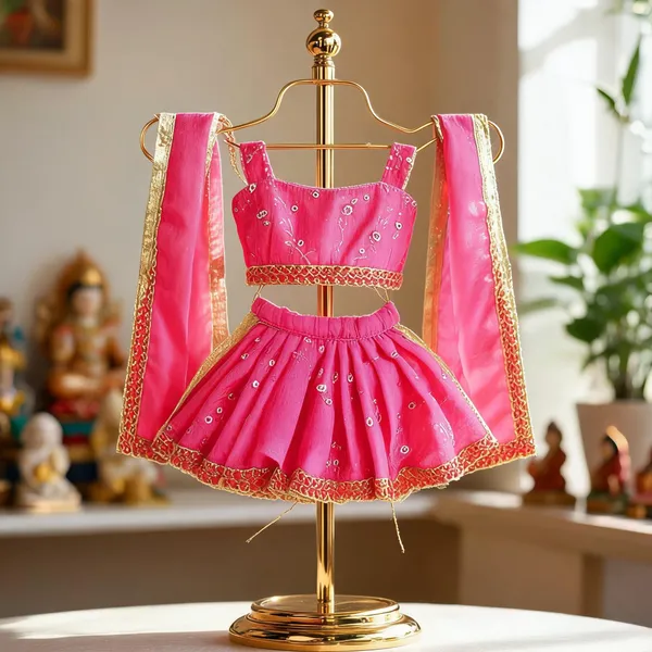 Pink_Satin_Embroidered_Deity_Dress_Set_For_Religious_Decor