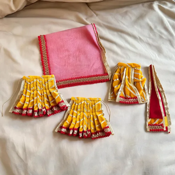 Laddu_Gopal_And_Radha_Rani_Dress_Set_With_Dupatta_And_Patka