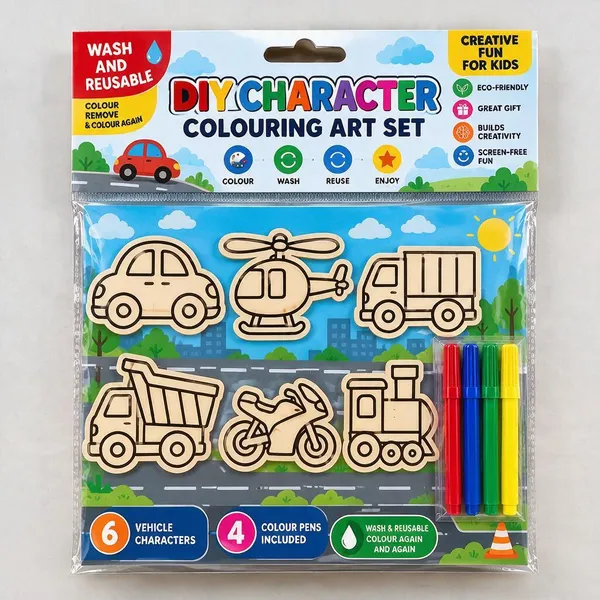 White_Diy_Vehicle_Character_Washable_Colouring_Art_Set_For_Kids