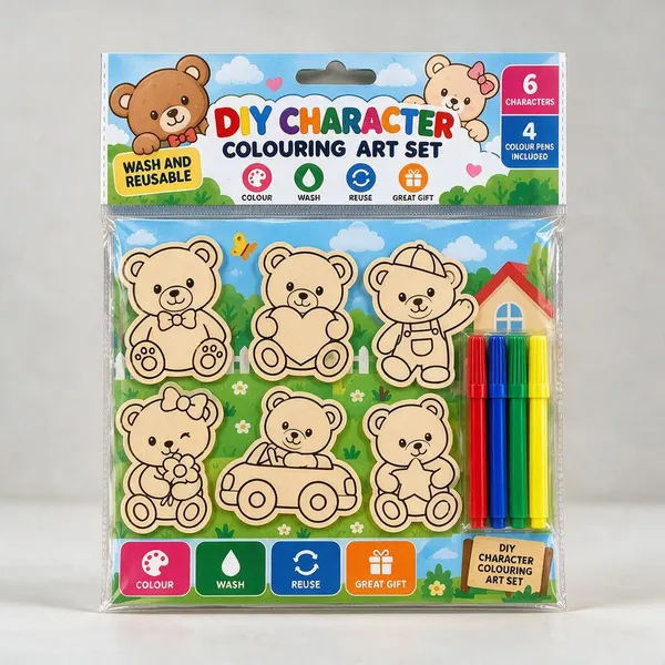 White_Diy_Character_Colouring_Art_Set_With_4_Colour_Pens