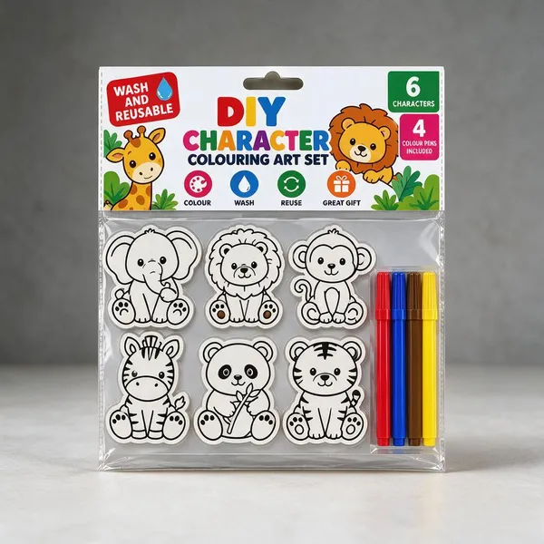 White_Diy_Washable_Reusable_Character_Colouring_Art_Set