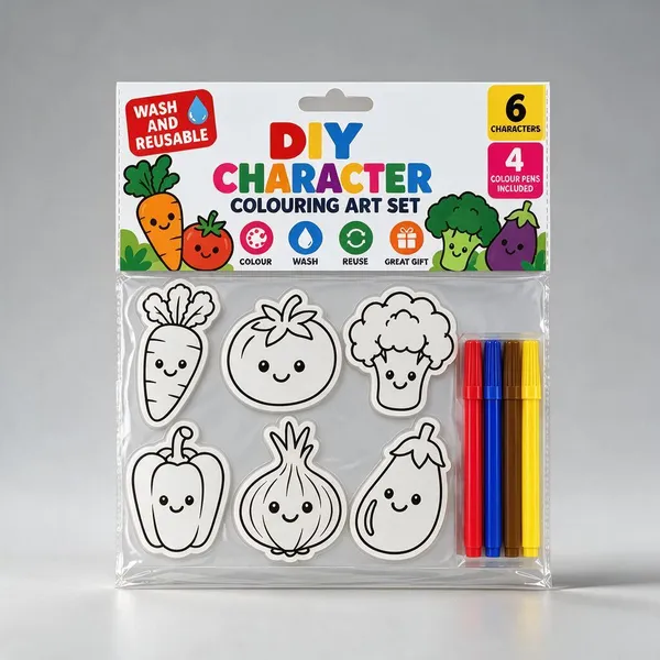 White_Diy_Character_Colouring_Art_Set_With_4_Colour_Pens
