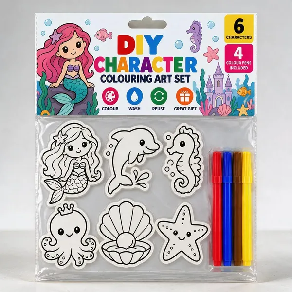 White_Diy_Reusable_Character_Colouring_Art_Set