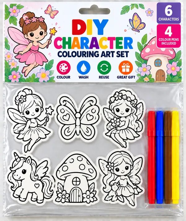 White_Diy_Character_Colouring_Art_Set_With_4_Colour_Pens