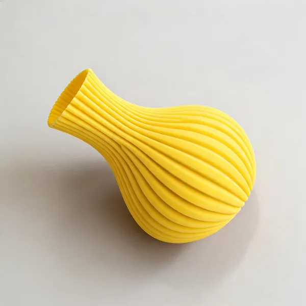 Lemon_Yellow_Ribbed_Decorative_Vase
