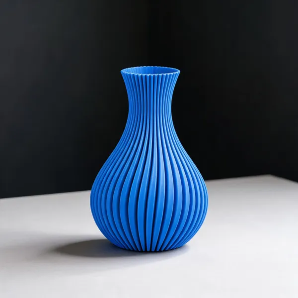 Royal_Blue_Ribbed_Decorative_Vase