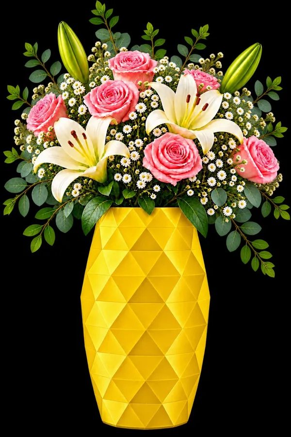 Blue_Geometric_Pattern_Decorative_Flower_Vase