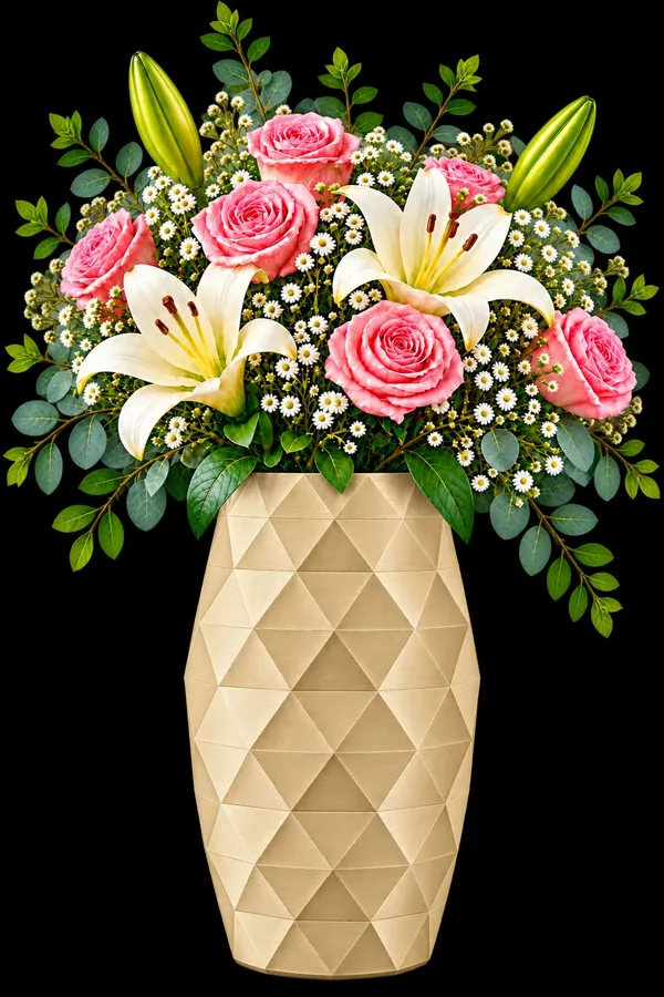 Blue_Geometric_Pattern_Decorative_Flower_Vase