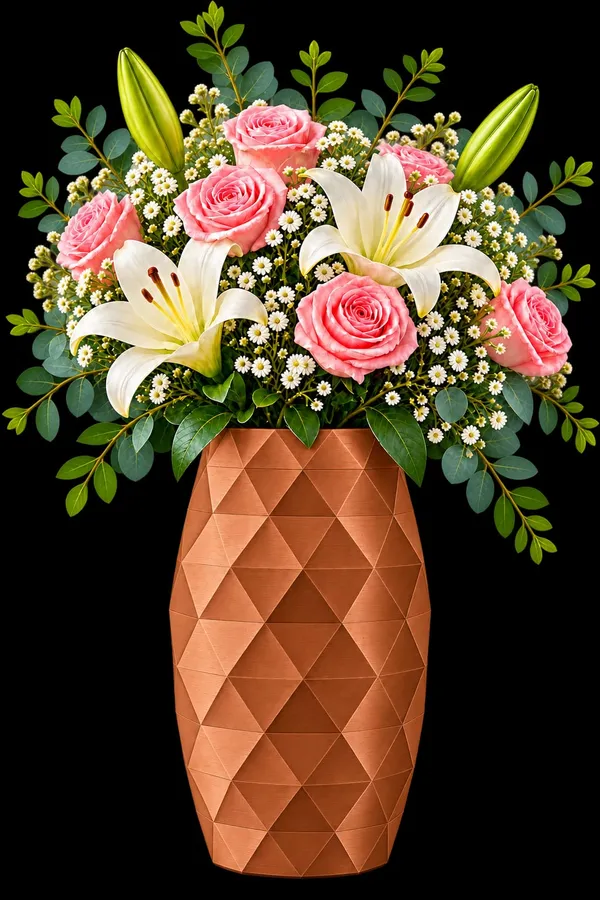 Blue_Geometric_Pattern_Decorative_Flower_Vase