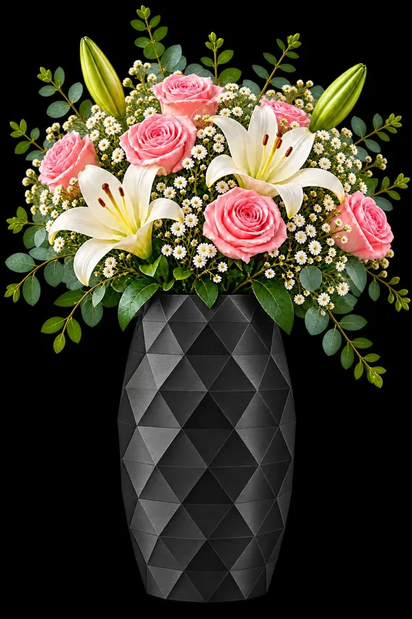 Blue_Geometric_Pattern_Decorative_Flower_Vase