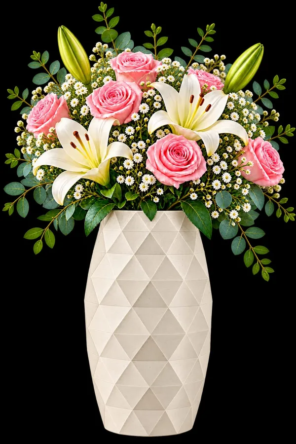 Blue_Geometric_Pattern_Decorative_Flower_Vase