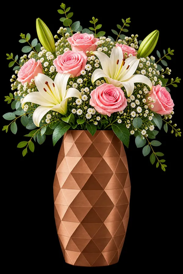 Blue_Geometric_Pattern_Decorative_Flower_Vase