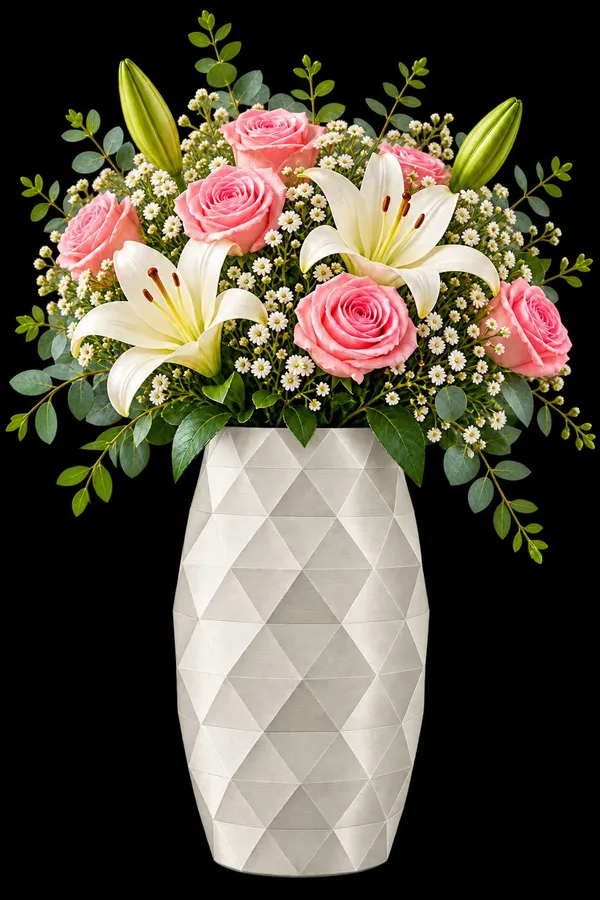 Blue_Geometric_Pattern_Decorative_Flower_Vase