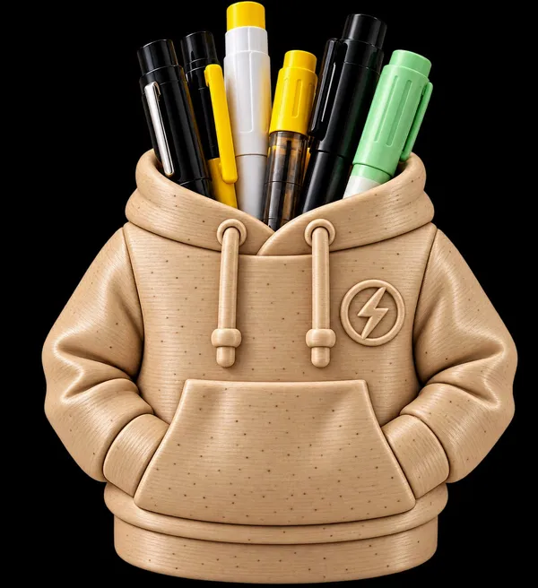 Yellow_Hoodie-Shaped_Desk_Pen_Holder