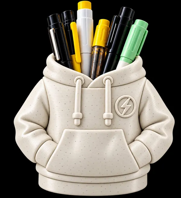 Yellow_Hoodie-Shaped_Desk_Pen_Holder