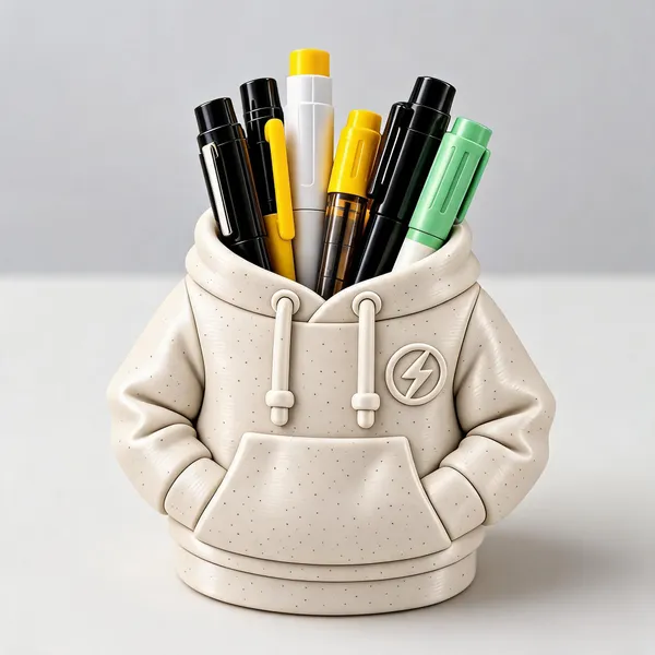 White_Hoodie-Shaped_Desk_Pen_Holder