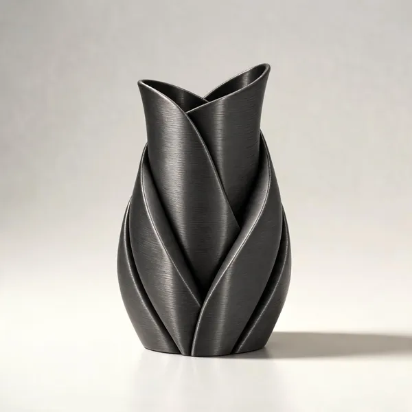 Black_Abstract_Textured_Flower_Vase_Set