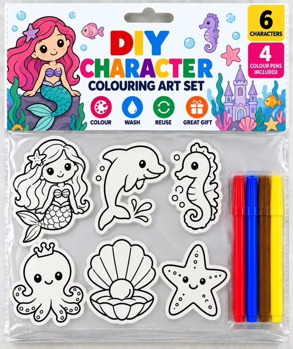 White_Diy_Reusable_Character_Colouring_Art_Set
