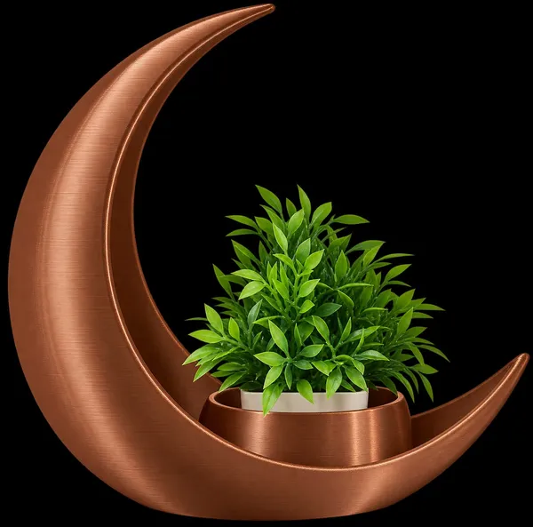 Black_Crescent_Moon_Decorative_Planter_With_Artificial_Plant